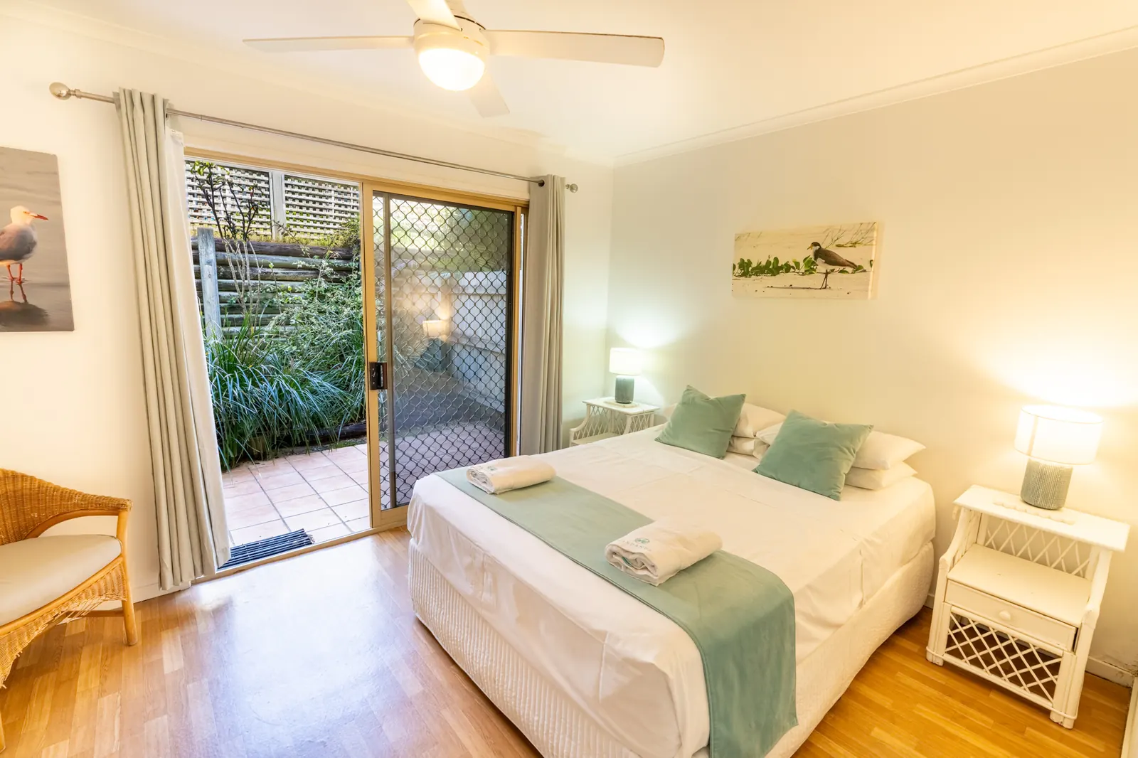 A bedroom inside a Standard Ocean 3 Bedroom villa at Pandanus Palms Resort